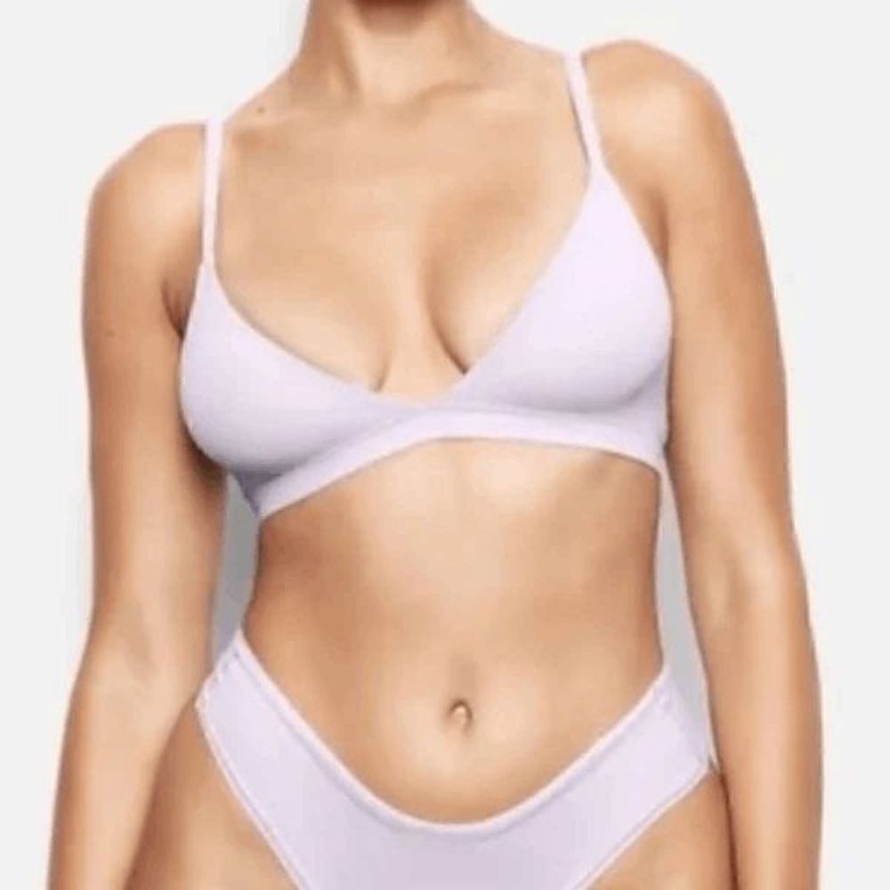 SKIMS Fits Everybody Triangle Bralette Iris Mica Lavender, XXS NWT‎ - Picture 5 of 5
